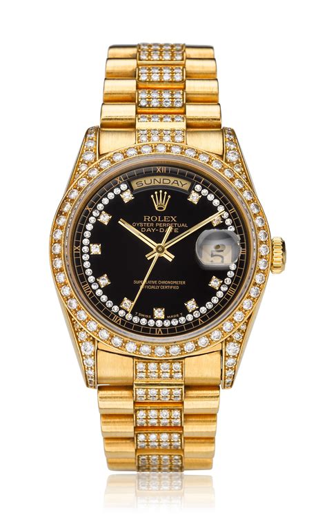 rolex day date gold white dial diamonds|18k gold rolex with diamonds.